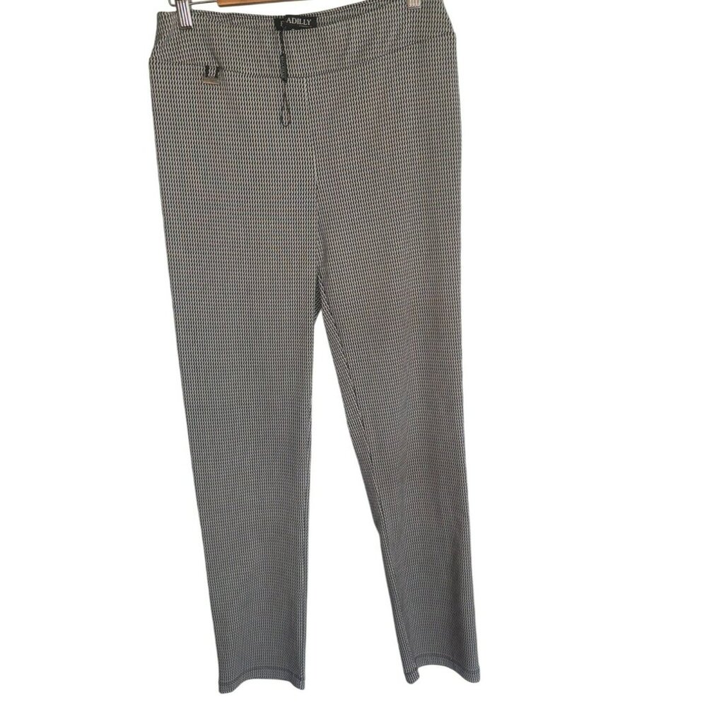 NWOT Picadilly Canada Houndstooth Black & White Textured Pants 8 Office City